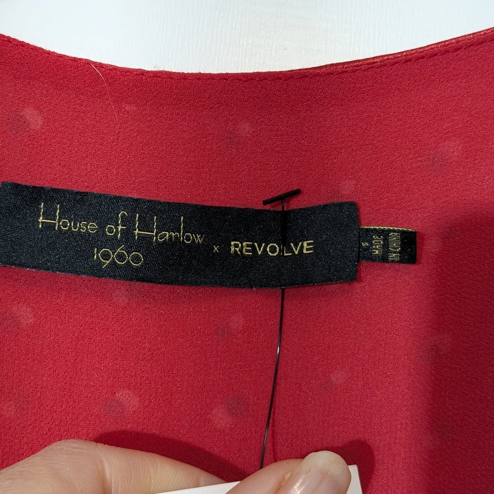 NWT House Of Harlow 1960 Dotted Jumpsuit Red Sz S - Picture 9 of 15